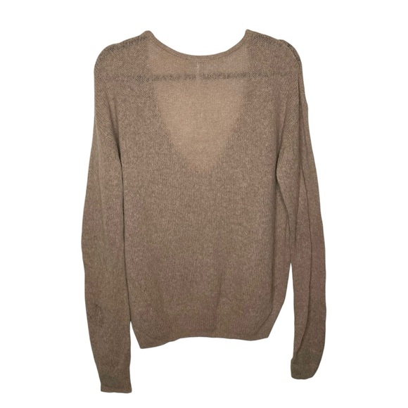 Free People Brown Alpaca Wool Blend V-Neck Sweater - Picture 3 of 11
